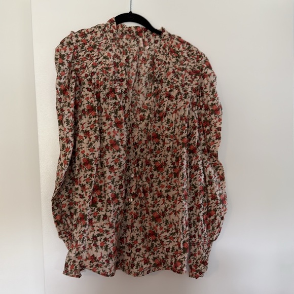 Free People Meant To Be Vintage Floral Blouse Top Size Large - Picture 3 of 5